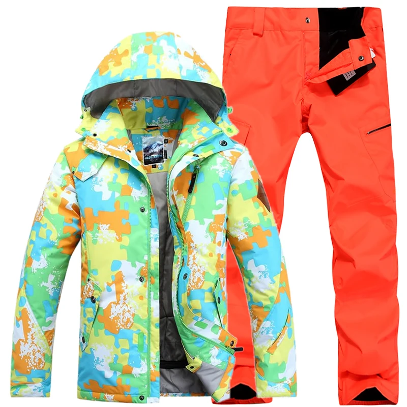 Лыжный костюм мужской ветроустойчивый Влагоустойчивый термический Сноуборд Снег мужской лыжный костюм куртка и брюки наборы Лыжная одежда для катания на коньках Лидер продаж
