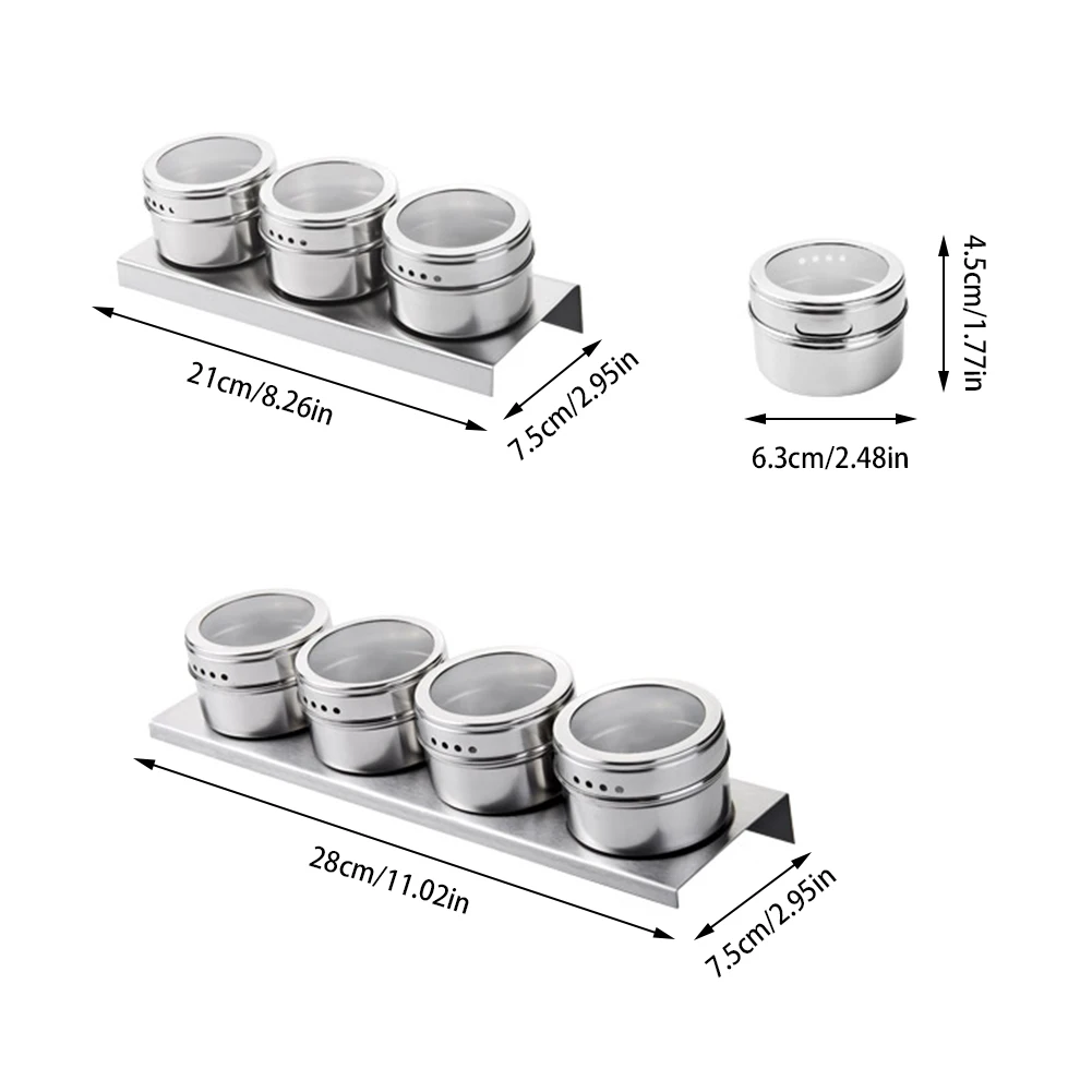 Банка коробка для хранения приправ бутылка для хранения специй банки для соли перец тмин чили порошок Органайзер коробка из нержавеющей стали с магнитами
