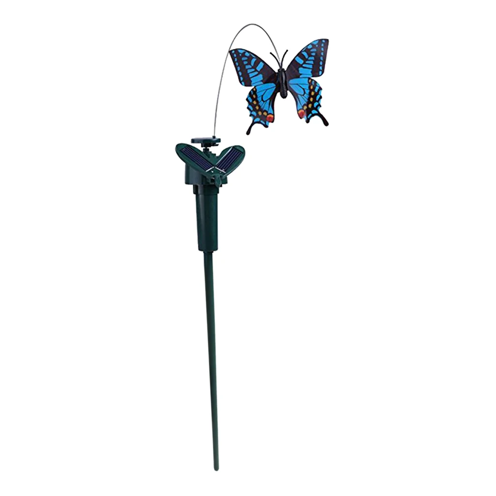 5 Types Solar Powered Garden Decor Dancing Flickering Butterfly Stake Bird Flowers Garden Decor