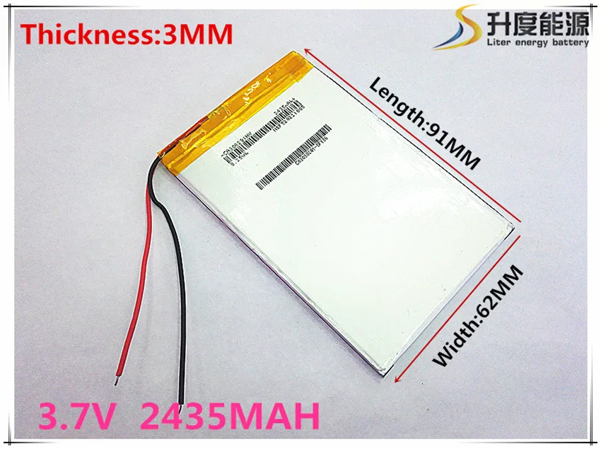 

Size 306291 3.7V 2435 mah Lithium polymer Battery With Protection Board For GPS Tablet PC Digital Products Free Shipping