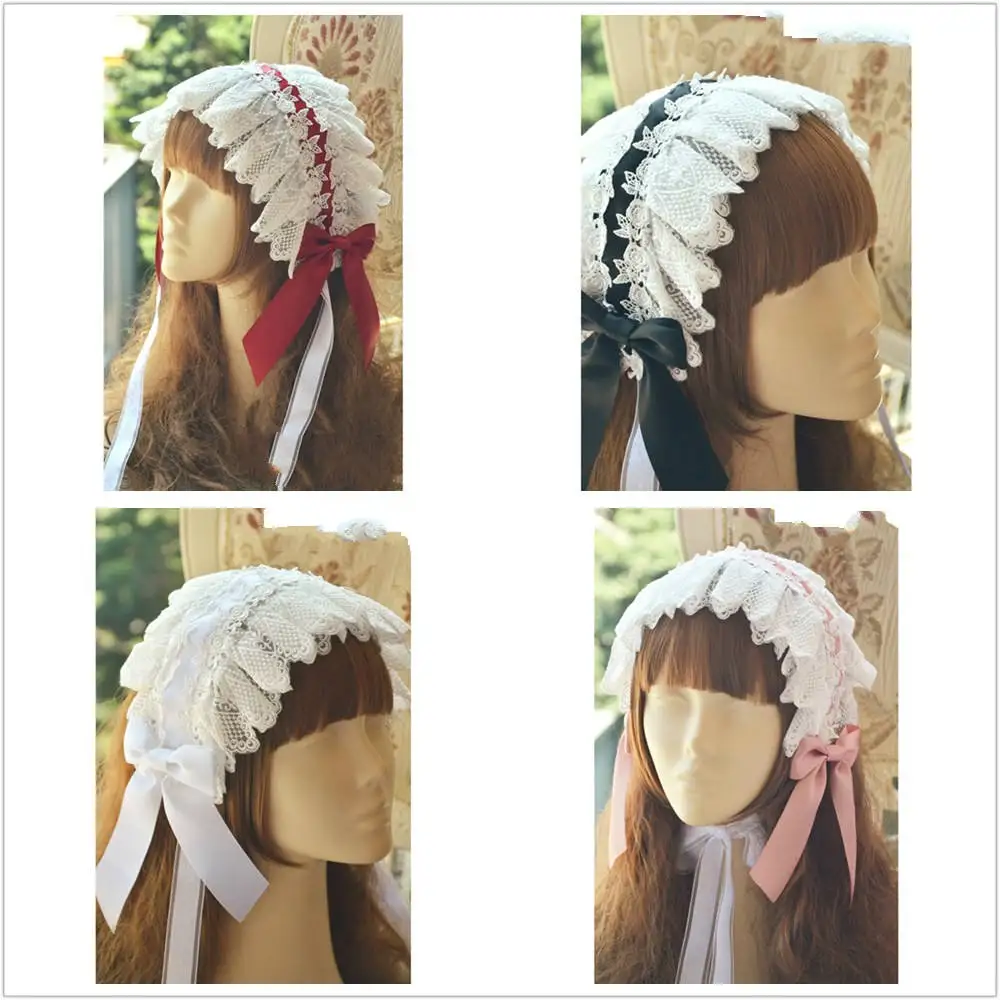 Princess sweet lolita Hairbands With classic all-match rose feather lace bow hand Lolita with KC bonnet 15 spot colors MHTSP033