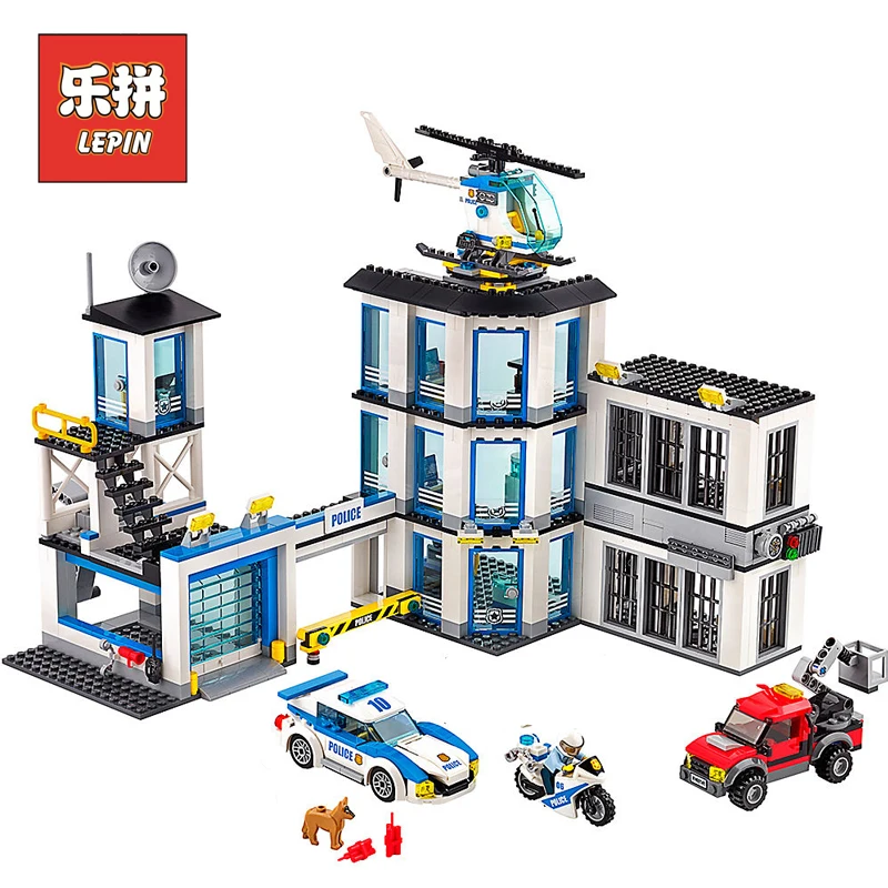 

LEPIN 965Pcs City Series The New Police Station Set Compatible City Police Building Blocks Bricks Toys for Children