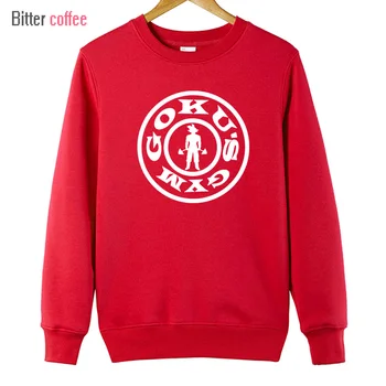 

BITTER COFFEE Dragon Ball Z DBZ Goku's Men 2017 thicken Hoodies O Neck Cotton Camisetas Hombre thicken Hoodies & Sweatshirts