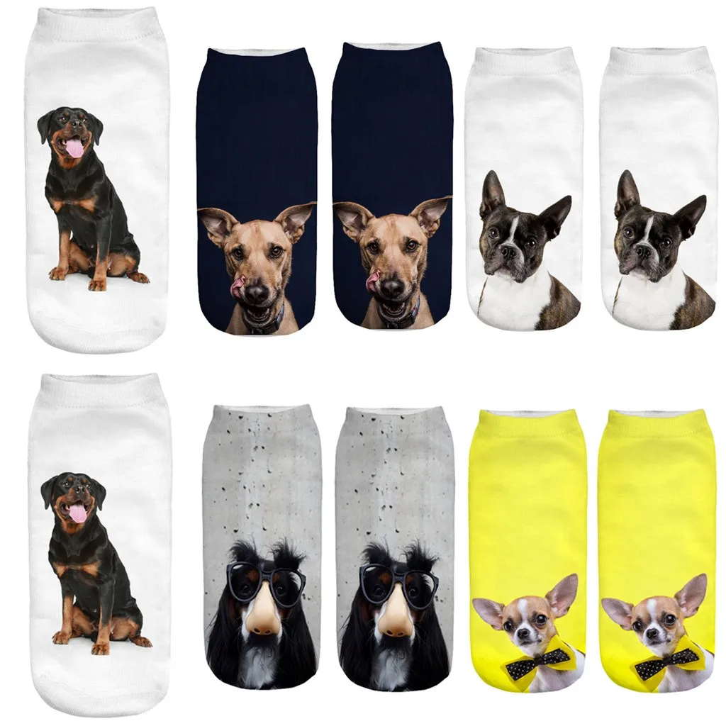 

Socks 3D Cartoon Funny Crazy Cute Cats Amazing Novelty Print Ankle Dog print Socks dropshipping Jan30