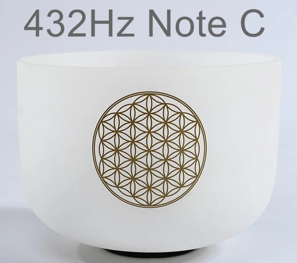 CVNC " Note C корень чакра Матовый Кварцевый Поющая чаша с цветком жизни - Цвет: 432Hz Note C