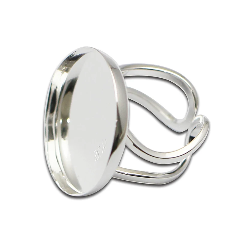

Beadsnice Sterling Silver Blank Ring Setting Fit 25mmring Base for Handmade DIY Jewelry Making 36560
