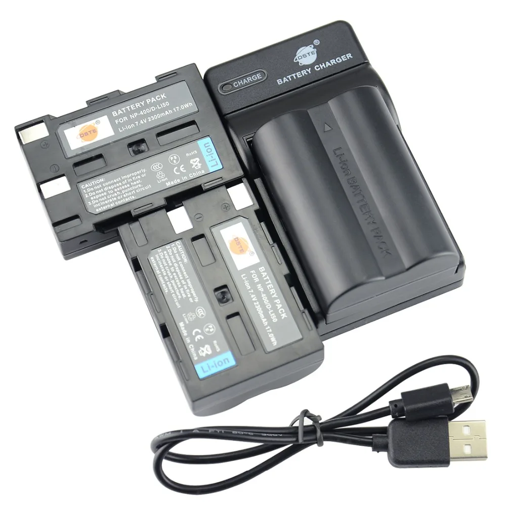 

DSTE 3PCS D-LI50 Li-ion Battery with USB Port Charger for Pentax K10D K20D Camera