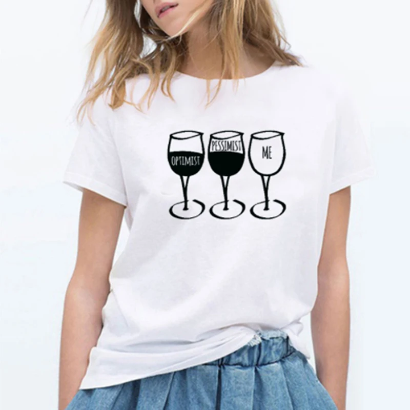 2019 Fashion Goblet Print Female T-shirt Casual Solid White Cotton Women Tshirts Summer Casual Harajuku T Shirt Femme Top 2019 Fashion Goblet Print Female T-shirt Casual Solid White Cotton Women Tshirts Summer Casual Harajuku T Shirt Femme Top