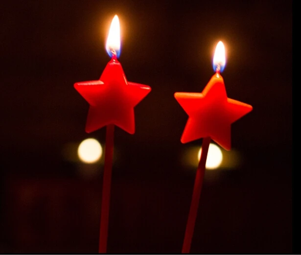 birthday candles Lovely smokeless green five star candles Special