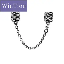 WinTion PAN оригинальный Шарм 925 Стерлинговое серебро браслет фиксированный зажим анти-офф цепь полый узор Женская пара подарок