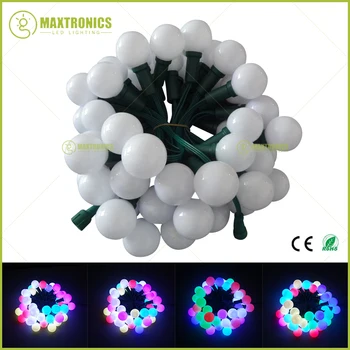 

Wholesale price 500nodes addressable RGB G40 DC12V WS2811 LED Christmas pixel string light all GREEN wire waterproof IP68