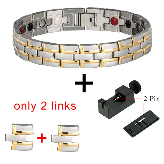 LITTLE FROG Drop Ship Healing Magnetic Bracelet MAn/Woman 316L Stainless Steel Germanium Gold