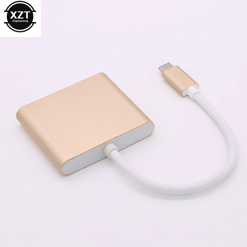Новейший мультипорт USB 3,1 type C к HDMI USB 3,0 концентратор USB-C многопортовый адаптер донгл док-кабель для Macbook Pro