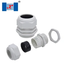 100 PCS/lot PG7 3-6.5mm White Black Waterproof Plastic Cord Grip Nylon Cable Gland Connector pg7 black nylon waterproof strain relief cord grip cable gland 3 5 6 mm 50pcs