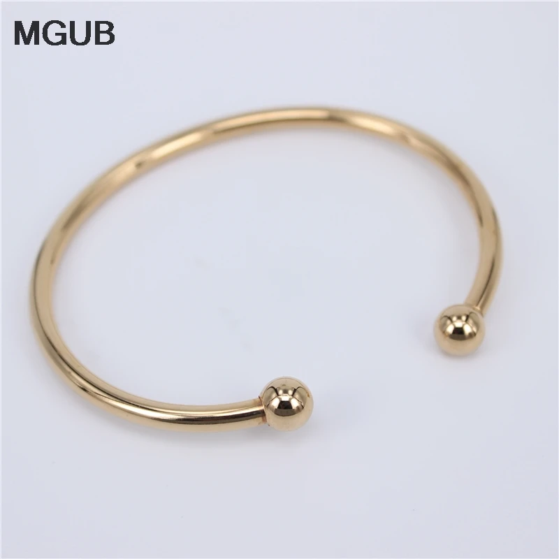 

Factory Price Stainless Steel Gold Color Adjustable Open Cuff Men Women Bracelets Trendy Simple Bangles Wholesale LH749