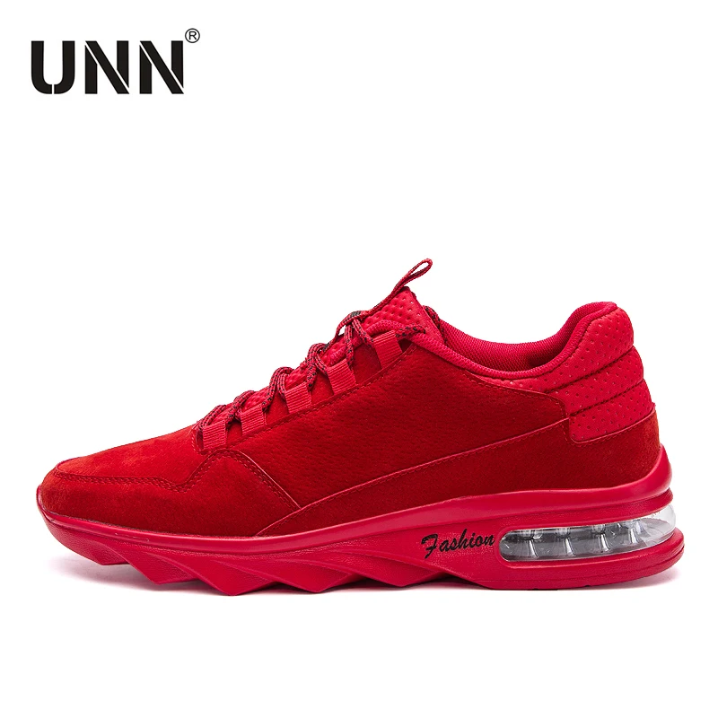 

UNN 2018 New Red Sneakers PU Typical Sport Shoes Outdoor Walking Original Sneaker Black Comfortable Mens Shoes