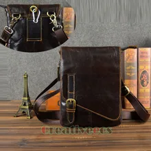 2016 neue Männer Ölwachs Echtem Leder Vintage Reise Schulter Messenger Hüftgurt Bum Geldbörse Gürteltasche Haken Tasche L