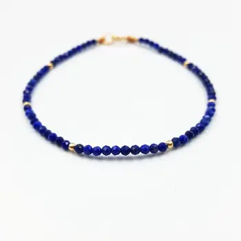 

NEW Natrual Lapis Lazulis Tibetan silver Shining Bracelet 7.5"