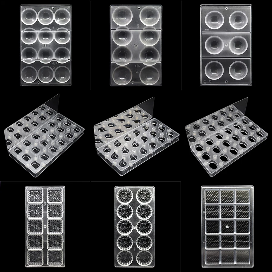 Форма для шоколада, шар, алфавит, орех, лунный торт, форма из поликарбоната, магнитные формы для выпечки, Кондитерские инструменты, пластиковые формы для выпечки, комбинированный лоток
