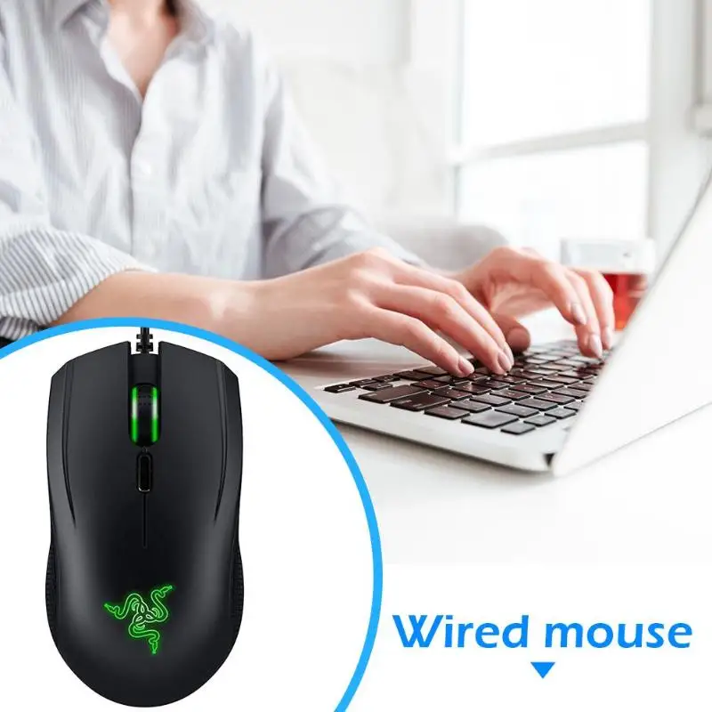 Игровая мышь razer Abyssus 2000, 2 модели, USB 2000 dpi, проводная, 3 клавиши, программирование макросъемки, игровые мыши+ комплект коврика для мыши, для настольного ноутбука