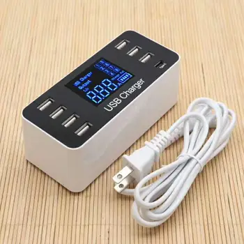 

For Smart Mobile Phone Tablet PC 8 Port USB Type C 5V/8A Socket Charger with Voltage Current LCD Display r25