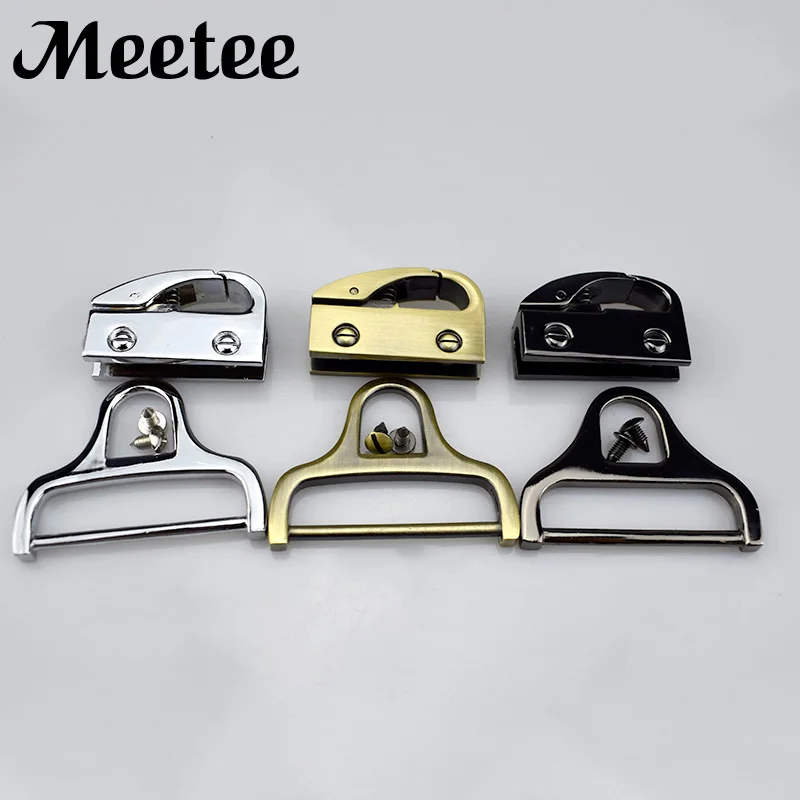 3Pcs Silver Metal Clip Buckles Leather Bags Belt Buckle For Men Women