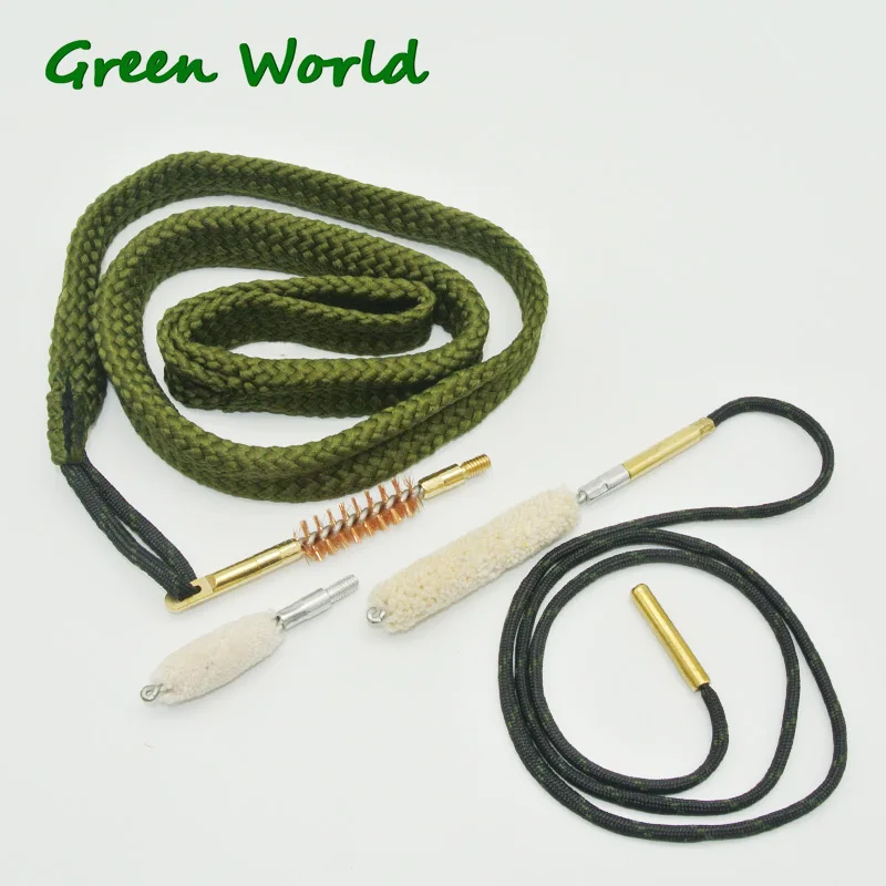 Green World 1 шт./лот. 22cal/5,56 мм. 30cal/7,62 мм. 38cal/9 мм Boresnake, чистящий канат, набор кистей для чистки ружья