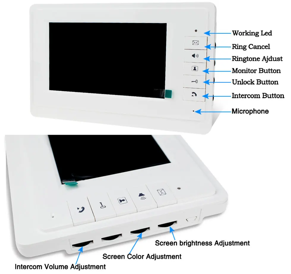 Домашней проводной 7 дюймов TFT видео домофон Системы RFID Камера с 2/3/4 монитор видео домофона с несколькими точками доступа в квартире Управление