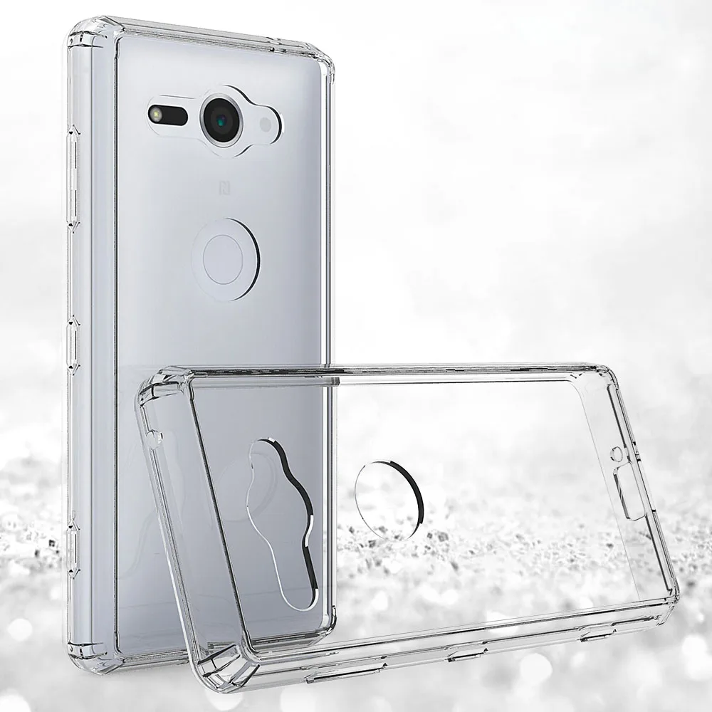 For Sony Xperia XZ2 Compact H8314 H8324 Ultra Slim Transparent Clear Case Soft TPU Frame Hard Back Shockproof Protective Cover | Мобильные