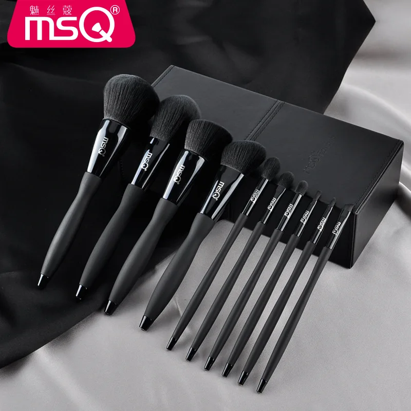 

MSQ Pro 10pcs/set Makeup Brushes Set Beauty Powder Eyeshadow Foundation Copper Ferrule with Magnetic Cylider Case Make Up Tool