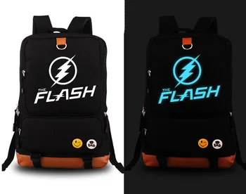 

Hot The Flash Cosplay Backpack Fashion Canvas Student Schoolbag Unisex Travel Bags