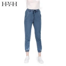 HYH, европейский стиль, классические женские джинсы с высокой талией, винтажные тонкие джинсы-карандаш для мам, высококачественные джинсовые штаны для 4 сезонов
