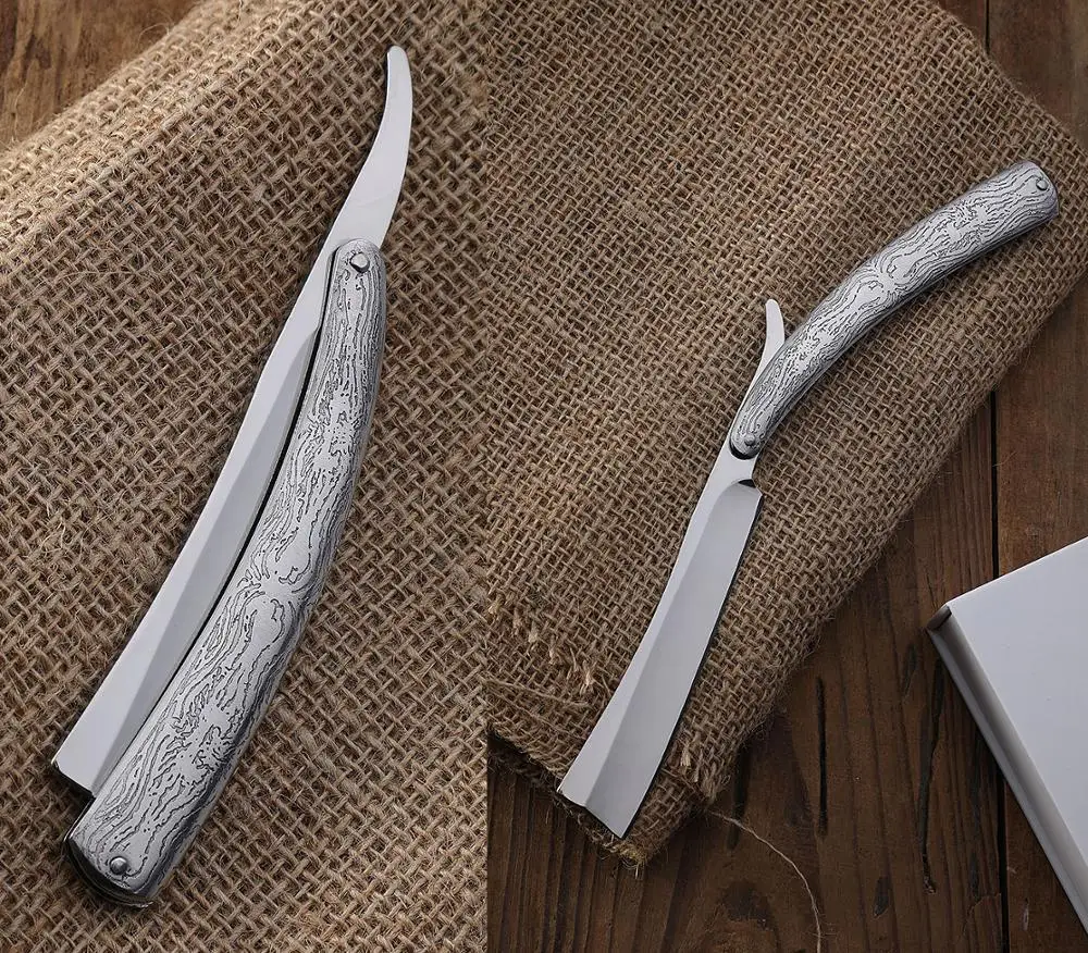 

High-end 8CR18MOV Steel Straight Razor Milling Pickling Handle Vintage Old Shaving Knife Manual Straight Razor Barber Tools