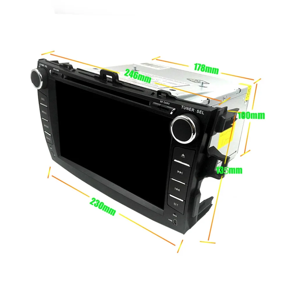 Excellent android 8.01 car dvd player For Toyota corolla 2007 2008 2009 2010 2011 in dash 2 din 1024*600 car radio gps video head unit 1