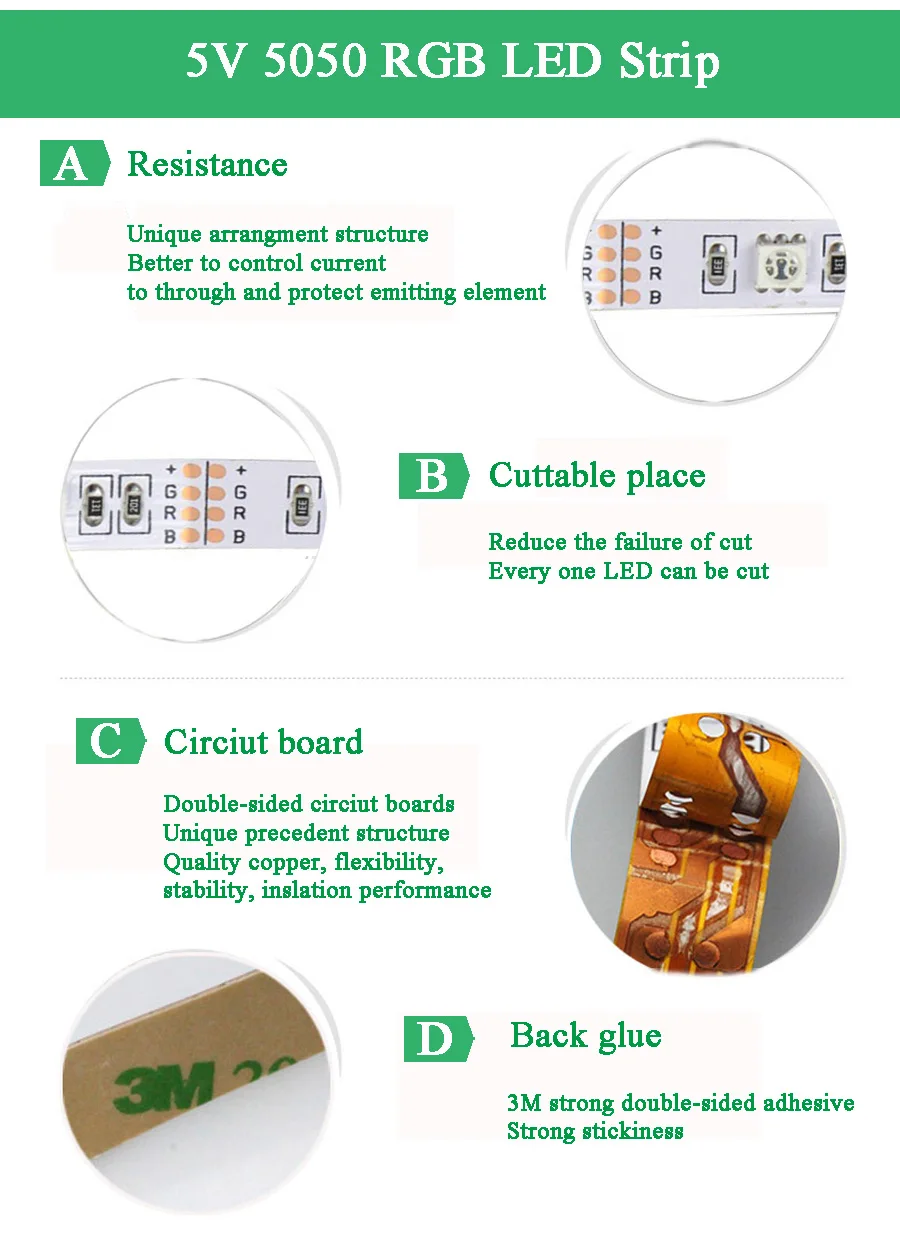 5V USB Светодиодная лента 5050 RGB ТВ фоновое освещение с 17Key/Mini 3Key/24Key/44Key контроллер 50 см/1 м/2 м/3 м/4 м/5 м набор