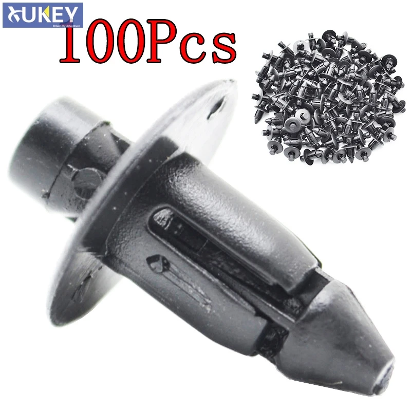 100Pcs 7mm Hole Plastic Rivets Car Clips Fastener Push Retainers for Toyota 