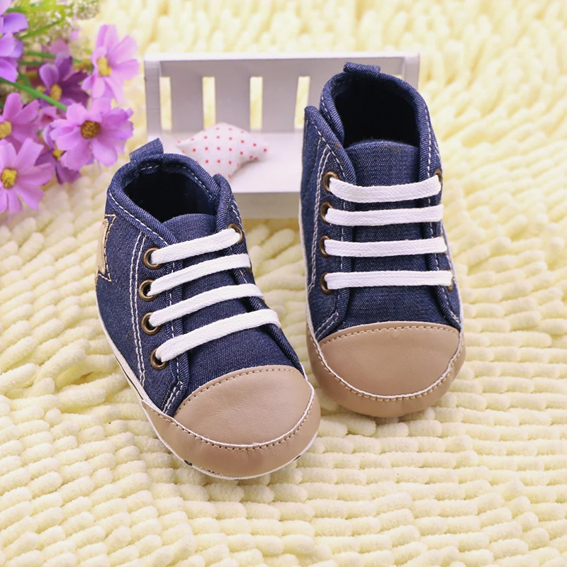 Aliexpress.com : Buy newborn baby shoes navy blue with star infant ...