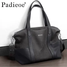 Padieoe High Quality Genuine Leather Men Handbag Durable Fashion Casual font b Totes b font Leather