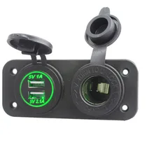 12 В Dual USB Зарядное устройство адаптер зеленый светодиодный вольтметр Водонепроницаемый шлюпки автомобиля синий Зарядное устройство