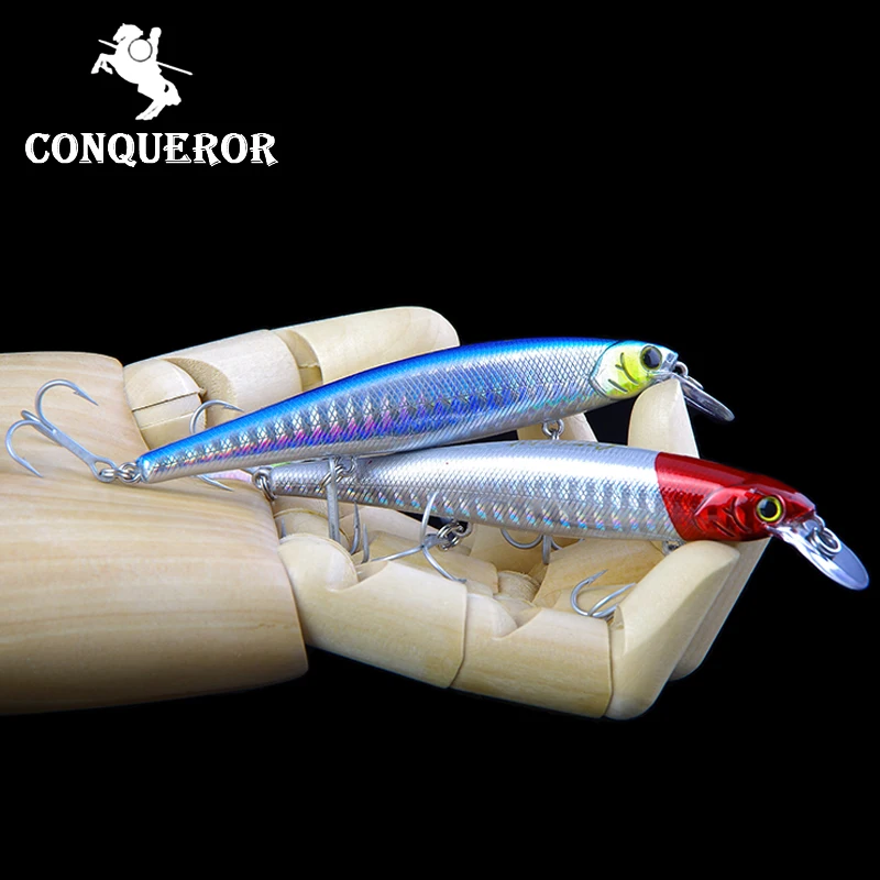 

Conqueror hot model fishing lures hard bait different colors for choose 100mm 11g minnow,quality professional minnow
