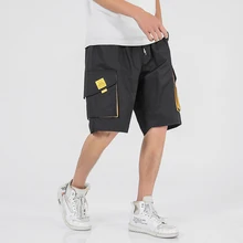 Мужские шорты спортивные хип-хоп Уличная летняя Военная хлопковая мужские бермуды M-5XL свободные карго с карманом мужские шорты