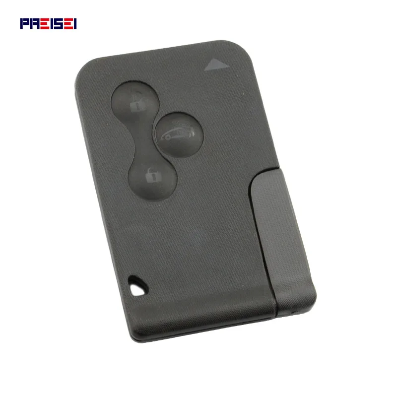 

PREISEI 20pcs/lot Black 3 Button Car Smart Key Card For Renault Clio Logan Megane 2 3 Koleos Scenic Card Key Shell No Logo