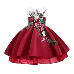 5340 костюм принцессы с цветочной вышивкой, платье для маленьких девочек вечерние Детские Свадебные платья для девочек, оптовая продажа