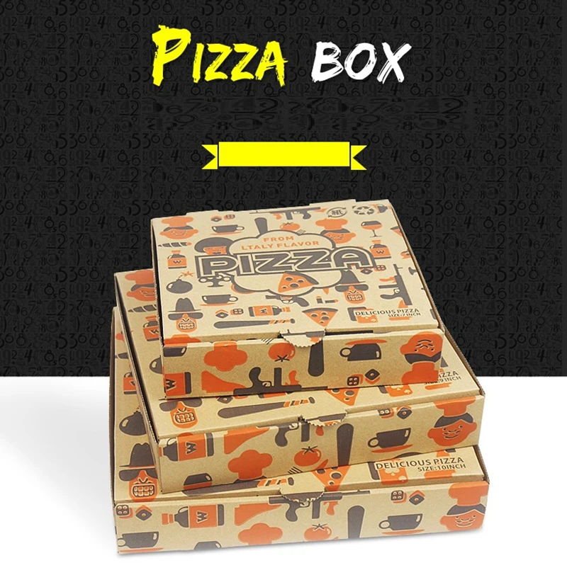 Коробка для пиццы одноразовый чехол на вынос внутренняя коробка упаковочного оборудования шестиугольная коробка Гейн коричневый Бумага коробка для упаковки пиццы 7/9/10 дюймов 10 шт./компл