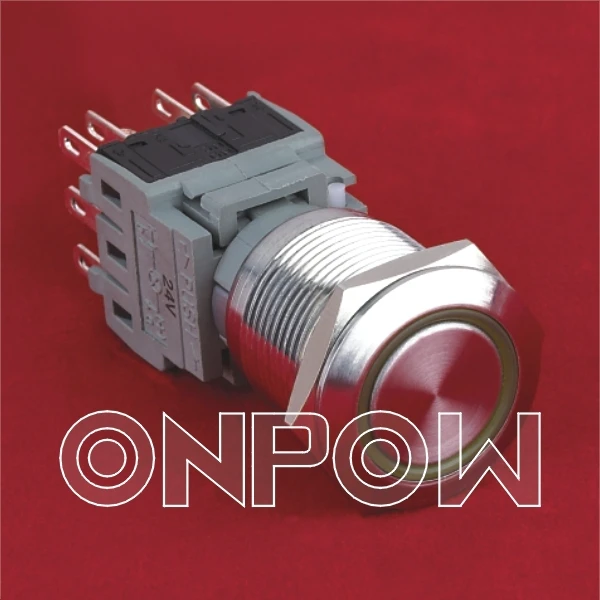 

ONPOW IP67 ring illuminated push button switch  LAS1-BGQ-33ZE/G/24V (CE, ROHS)