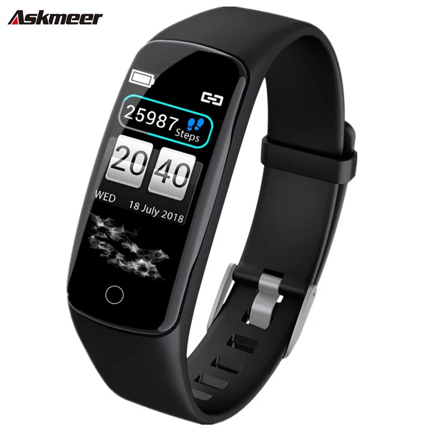 

ASKMEER V8 Smart Wristband Heart Rate Tracker Smart Bracelet IP67 Waterproof Smart Watch Men Smart Band For IOS Android Phone
