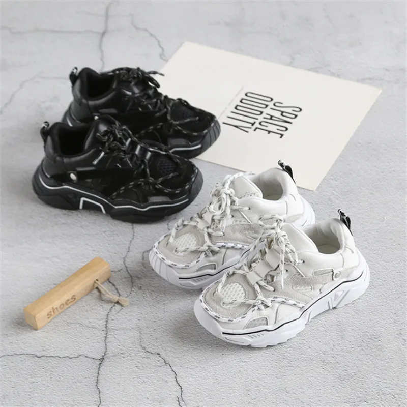 Children's Shoes New Toddler Boys Girls Sport Shoes Reflective Shoelace Breathable Outdoor Tennis Fashion Kids Sneakers