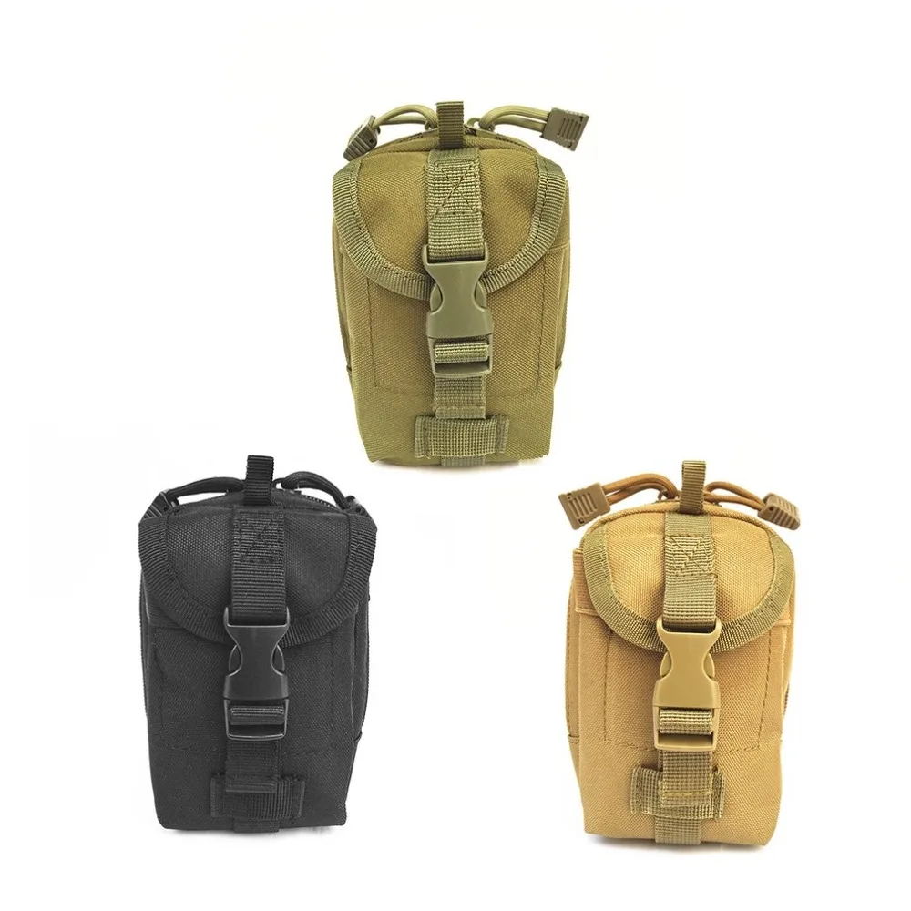 

OUTAD Multifunction Tactical Bag Zipper Closure Small Tools Holder Bag Nylon Waist Pack Backpack Attachment for Outdoor Sports