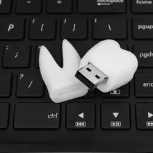 2017 Promotional Dentist gifts Gadget Funny Wisdom teeth shape U disk white pvc teeth usb flash drive