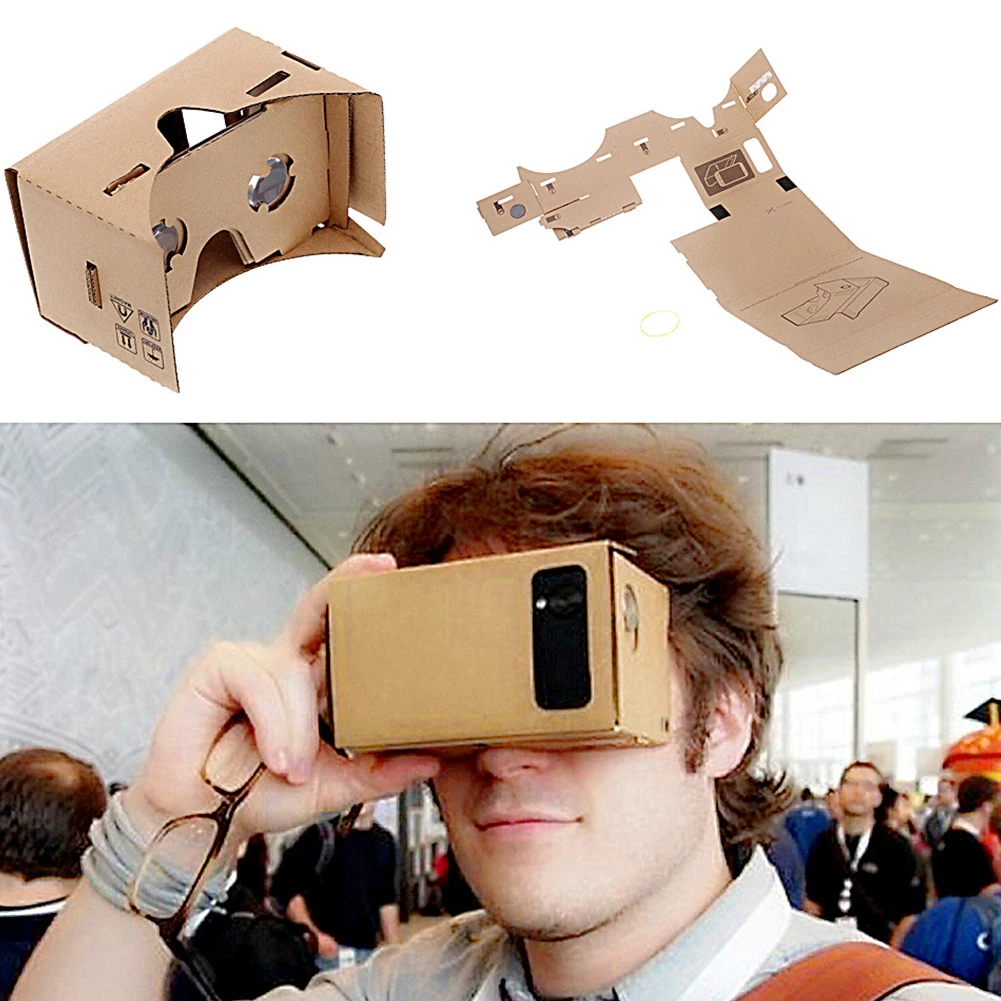 

High Quality DIY Google Cardboard Virtual Reality VR Mobile Phone 3D Viewing Glasses for 5.0" Screen Google VR 3D Glasses #2